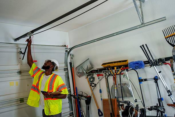 Professional Garage Door Panel Replacement technician working in Noble County County, OK